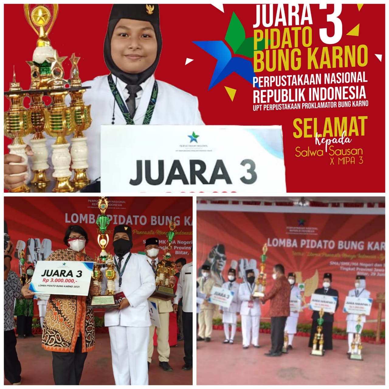 Gambar SALWA, RAIH JUARA 3 LOMBA PIDATO BUNG KARNO